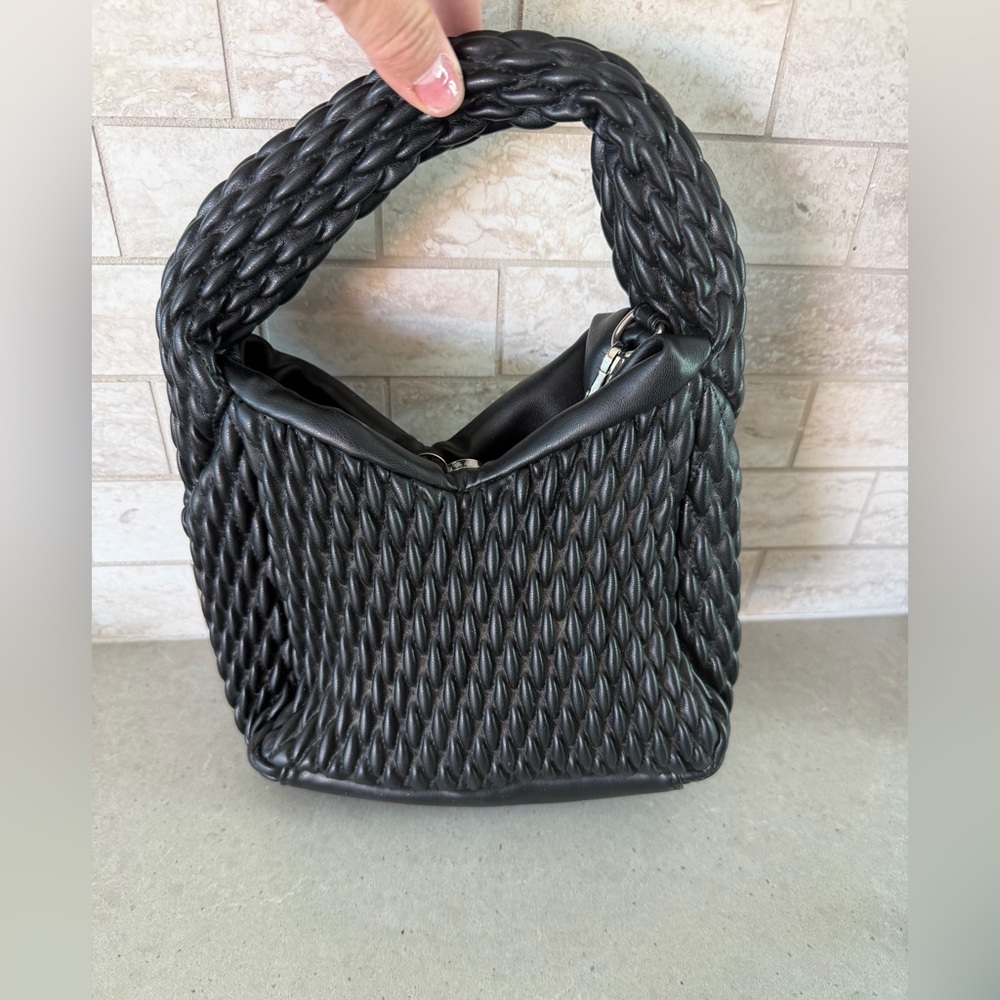 Black Woven Hobo Bag - Unbranded
